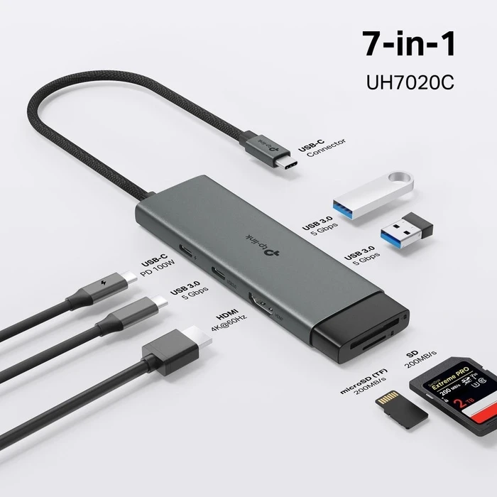 USB Hub TP-Link I O Hub Usb-C 7Port Uh7020C