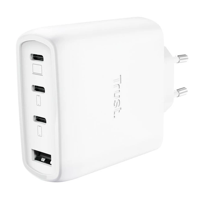Trust Maxo 65W 4-Port GaN Wall Charger (3x USB-C, 1x USB-A) White
