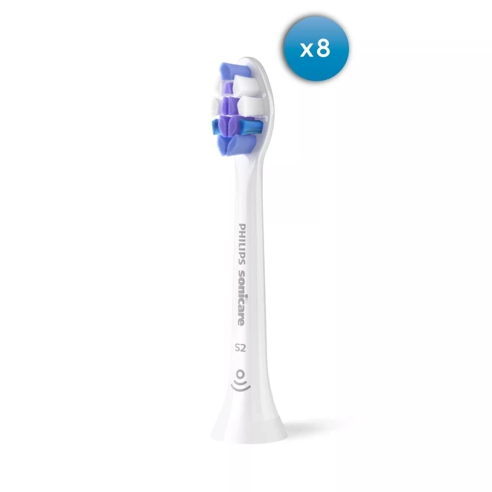 Philips Sonicare S2 Sensitive Replacement Brush Heads HX6058/87 - 8 Pack (Extra Soft)