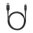 Καλώδιο USB Deqster Charging Lightning 1M BLACK MFI CERTIFIED