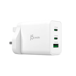 Φορτιστής Πρίζας J5create 65W GAN USB-C 3-PORT CHARGER