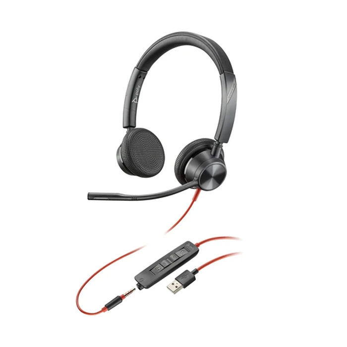 Headphone Poly BlackWIRE 3325 BW3325 USB-A