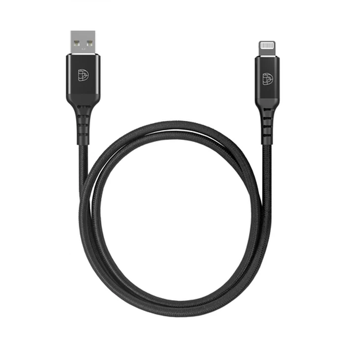 Καλώδιο USB Deqster Charging Lightning 1M BLACK MFI CERTIFIED