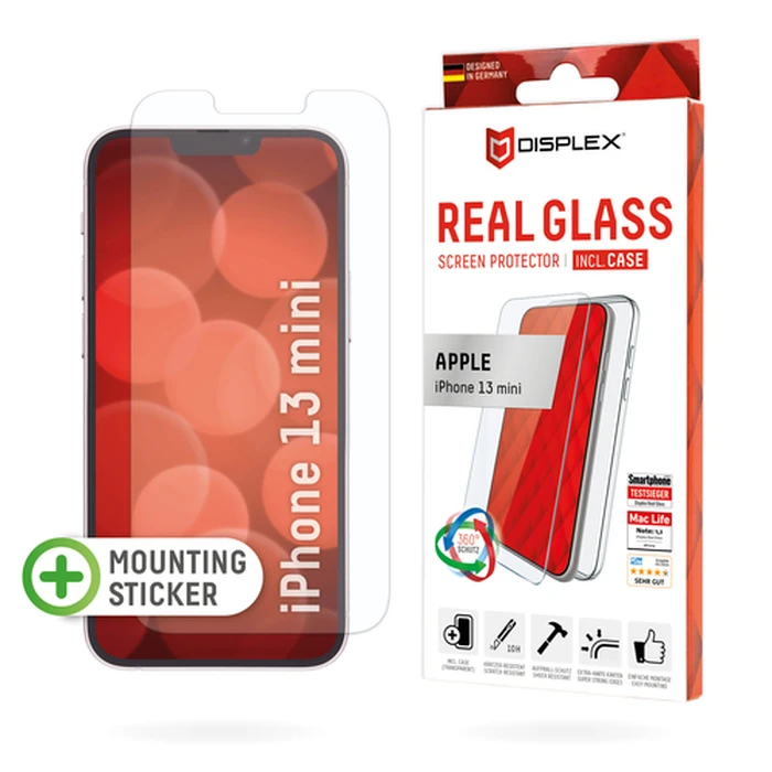 Screen Protector E.V.I. DISPLEX Real Glass + Case iPhone 13 MINI