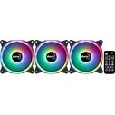 Case Fan 12cm Aerocool DUO12PRO Kit 3xFan ARGB Dual Ring Antivibration 6 Pins Black