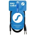 Καλώδιο 6.3mm SSQ JSJM2 SS-1453 Jack Stereo - 2x Jack Mono 2 m Black