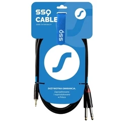 Καλώδιο 3.5mm SSQ MIJM3 SS-1815 Jack Stereo - 2x Jack Mono 6,3 mm 3 m Black