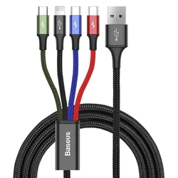 Καλώδιo USB Baseus Fast 4in1 2xUSB-C / Lightning / Micro 3.5A 1.2m (black)