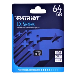 Κάρτα Μνήμης microSDXC 64GB Patriot Memory PSF64GMDC10 UHS-I Class 10