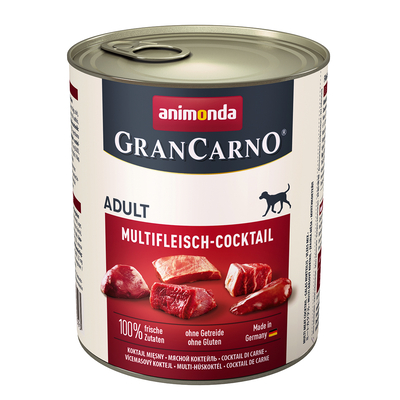 Product Υγρή Τροφή Σκύλων Animonda GranCarno multi meat cocktail Beef, Chicken, Game, Heart, Turkey Adult 800 g base image
