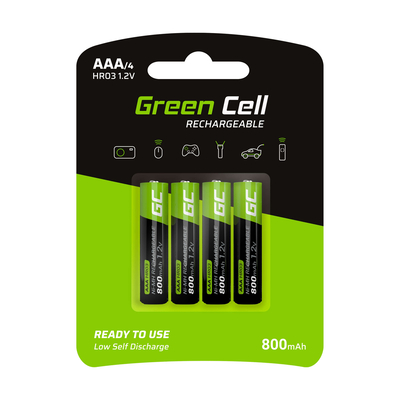Product Επαναφορτιζόμενη Μπαταρία Green Cell GR04 household AAA Nickel-Metal Hydride (NiMH) base image