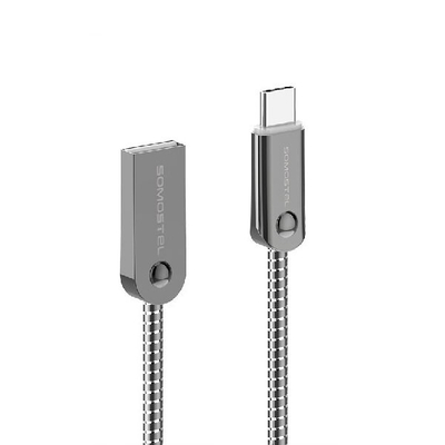 Product Καλώδιο USB SOMOSTEL TYP-C 3.1 METALIC/SILVER SMS-BJ01 1m base image