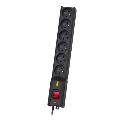 Product Πολύπριζο Ασφαλείας LESTAR LX 610 G-A, surge protector, 1.5m, black 6 AC outlet(s) 230 V base image
