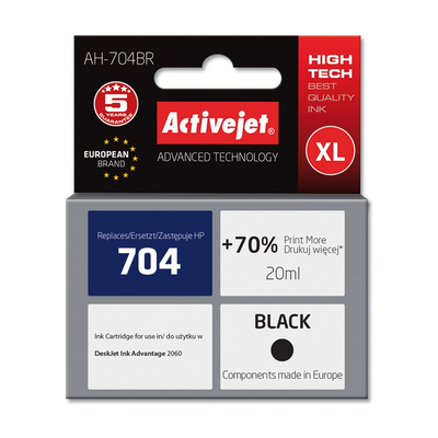 Product Μελάνι συμβατό Activejet for Hewlett Packard No.704 CN692AE base image