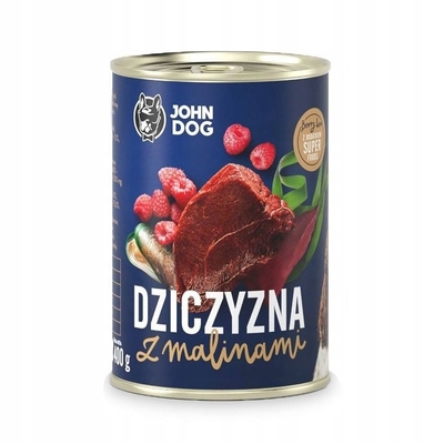 Product Υγρή Τροφή Σκύλων John Dog Berry Adult Venison with raspberries 400 g base image