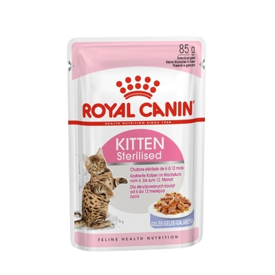 Product Υγρή Τροφή Γάτας Royal Canin slide 1 to 5 of 8 Sterilised Kitten Jelly 12x 85g base image