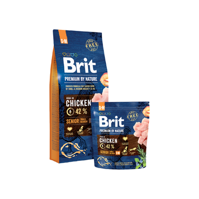 Product Ξηρά Τροφή Σκύλων Brit Premium by Nature Senior S+M 15 kg Apple, Chicken, Corn base image