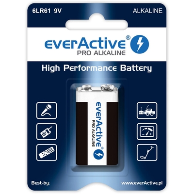Product Αλκαλική Μπαταρία Everactive 6LR61 9V (R9*) Pro base image
