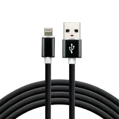 Product Καλώδιo USB Everactive Lightning 1m - Black, silicone, quick charge, 2,4A - CBS-1IB base image