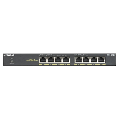 Product Network Switch Netgear GS308PP Unmanaged (10/100/1000) (PoE) Black base image