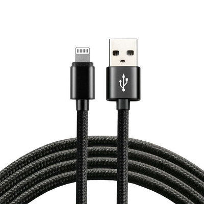 Product Καλώδιo USB Everactive USB Lightning 1m - Black, braided, quick 2,4A - CBB-1IB base image