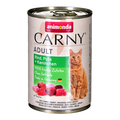 Product Υγρή Τροφή Γάτας Animonda Carny Adult Beef, Turkey and Rabbit 400 g base image