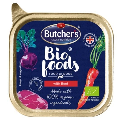 Product Υγρή Τροφή Σκύλων Butcher’s Bio Foods pate with beef and veal 150g base image