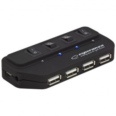 Product USB Hub Esperanza EA127 480 Mbit/s Black base image