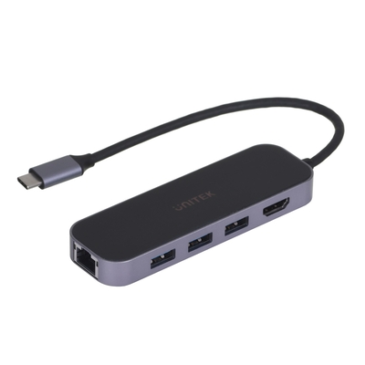 Product USB Hub Unitek USB-C 3.1,RJ-45,3XUSB-A,HDMI,4K,PD100W base image