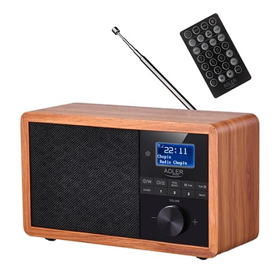 Product Ραδιόφωνο Adler AD 1184 Portable Digital Black, Wood base image