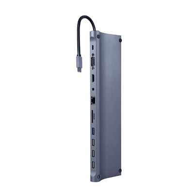 Product Docking Station Gembird A-CM-COMBO11-01 Type-C 11-in-1 space grey base image