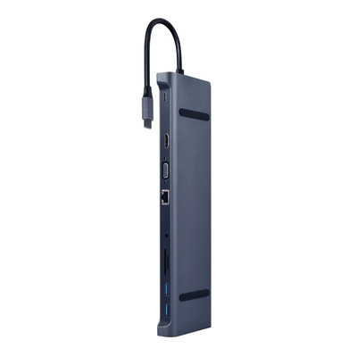 Product Docking Station Gembird A-CM-COMBO10-01 Type-C 10-in-1 space grey base image