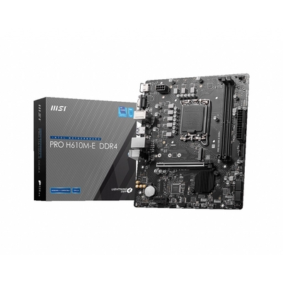 Product Motherboard MSI PRO H610M-E DDR4 Intel H610 LGA 1700 micro ATX base image