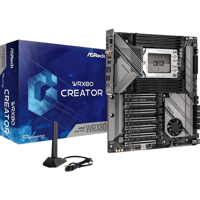 Product Motherboard ASRock WRX 80 CREATOR AMD WRX80 sWRX8 Extended ATX base image