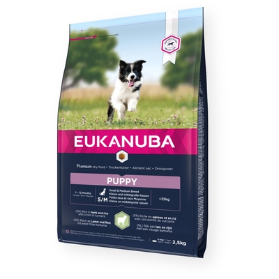 Product Ξηρά Τροφή Σκύλων Eukanuba Puppy Small and medium Lamb with rice 2,5 kg base image