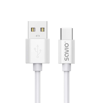 Product Καλώδιo USB Savio 2 m 2.0, A - USB-C White CL-168 base image