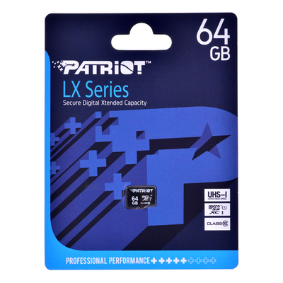 Product Κάρτα Μνήμης MicroSDXC 64GB Patriot Memory PSF64GMDC10 UHS-I Class 10 base image