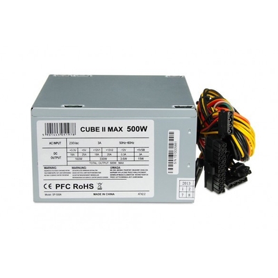 Product Τροφοδοτικό 500W iBox CUBE II unit 20+4 pin ATX ATX Silver base image