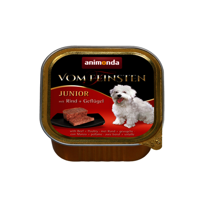 Product Υγρή Τροφή Σκύλων Animonda Vom Feinsten with beef + poultry Beef, Poultry Junior 150 g base image