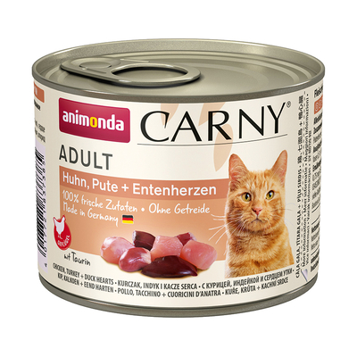 Product Υγρή Τροφή Γάτας Animonda Carny Adult flavour: chicken. turkey. duck hearts - wet - 200g base image