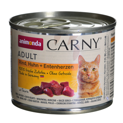 Product Υγρή Τροφή Γάτας Animonda Carny Adult Beef. chicken and duck hearts 200 g base image