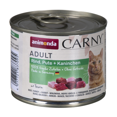 Product Υγρή Τροφή Γάτας Animonda Carny Adult Beef, Turkey and Rabbit 200 g base image