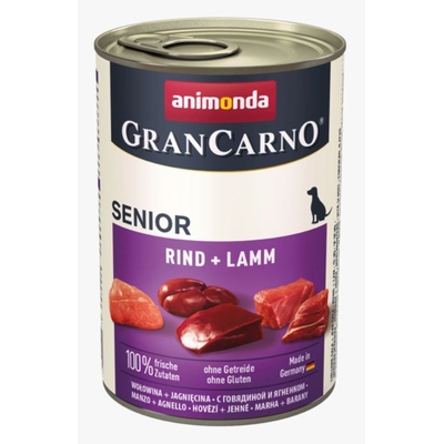 Product Υγρή Τροφή Σκύλων Animonda GranCarno Senior flavor: beef and lamb - 400g can base image
