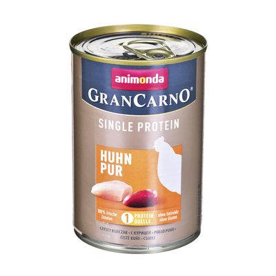 Product Υγρή Τροφή Σκύλων Animonda GranCarno Single Protein flavor: chicken - 400g can base image