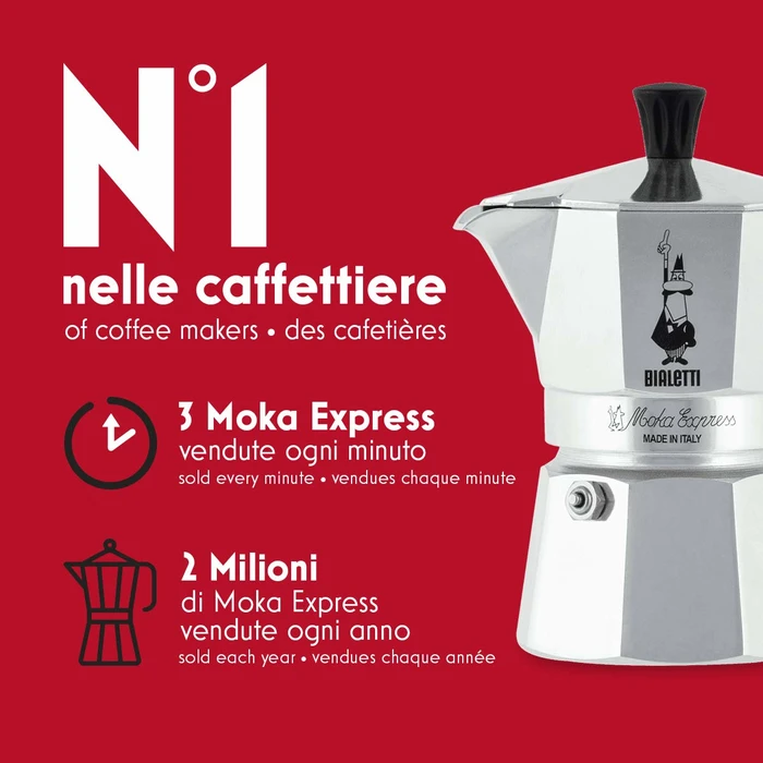 Μπρίκι Espresso Bialetti Moka Express 0.2 L Aluminium,Black