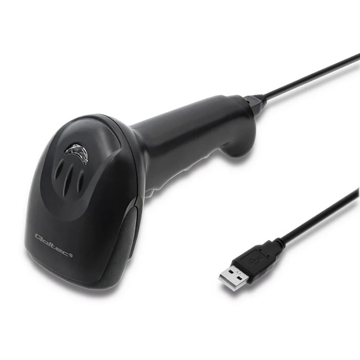Barcode Scanner Qoltec 50866 Laser 1D | CCD | USB | Black
