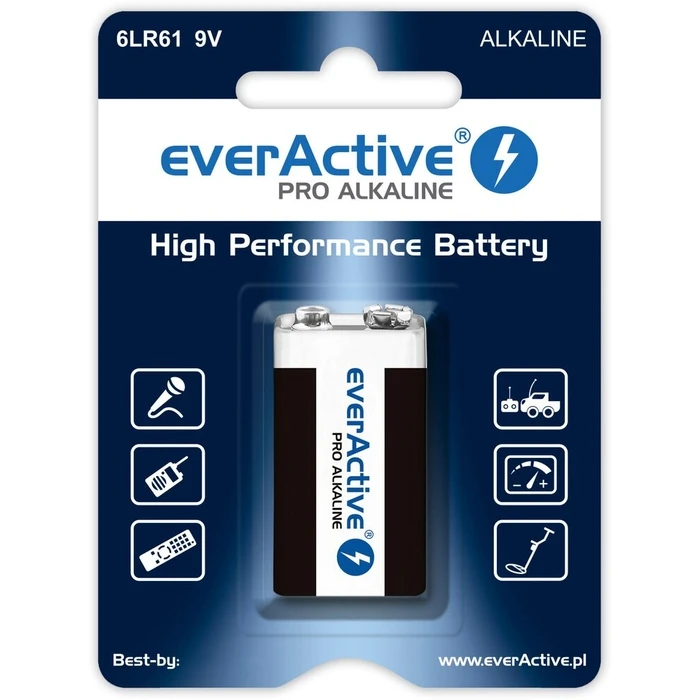 Αλκαλική Μπαταρία Everactive 6LR61 9V (R9*) Pro