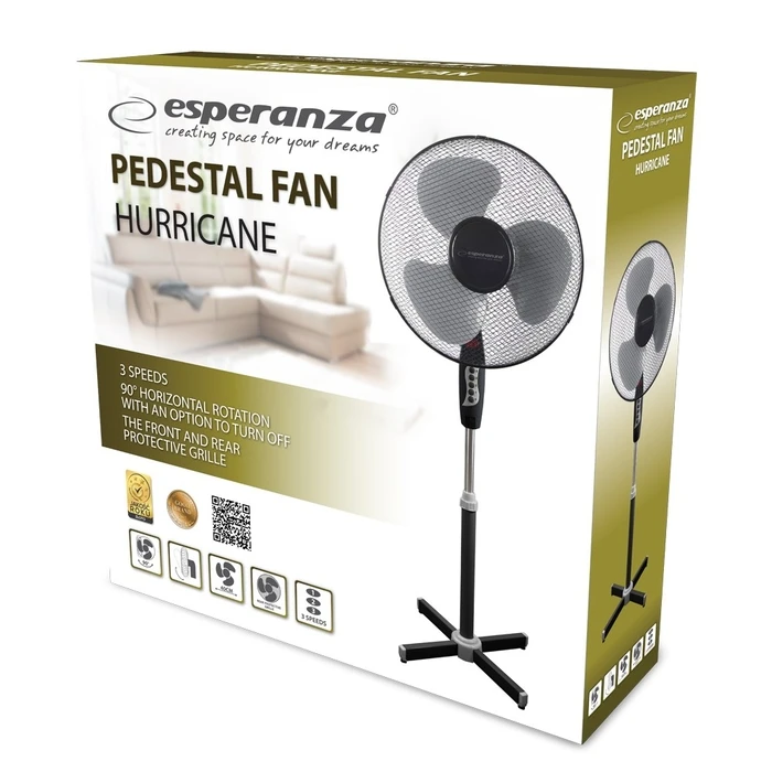 Ανεμιστήρας Δαπέδου Esperanza EHF001KE 16", Black and Gray