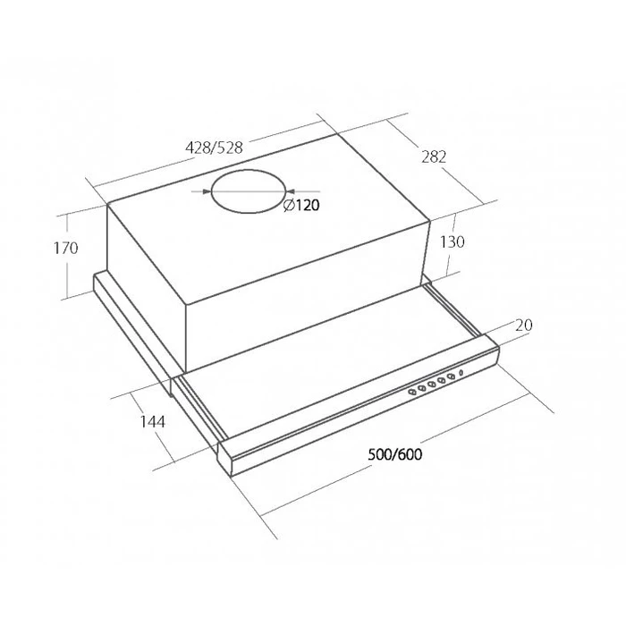 Απορροφητήρας Akpo WK-7 Light Eco 50 Built-under Inox