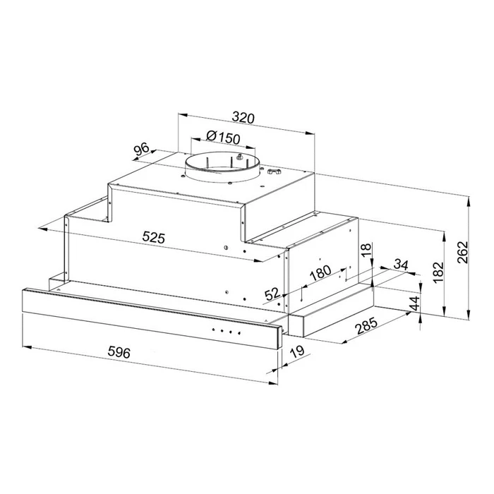 Απορροφητήρας Maan Telescopic Corona Bis 60 635 m3/h, Black